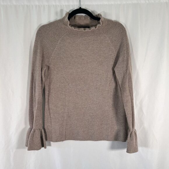 Banana Republic Wool Cashmere Blend Sweater Women's Small Brown Knit Bell Sleeve - Picture 1 of 8